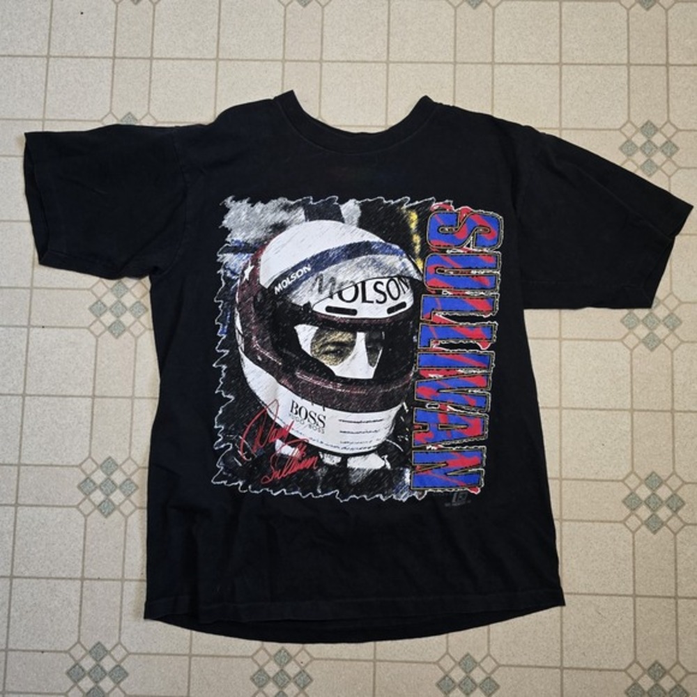Vtg Danny Sullivan Indy Racing Black Mens Sz M Tshirt Fast‎ Promotion Inc Molson